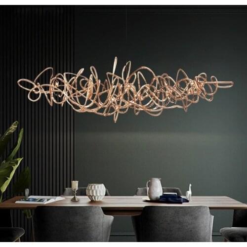 Personalized LED Iron Art Bar Tree Chandelier Deco Post-modern Restaurant Pendant Lights Decoration Front Desk Lamp G9