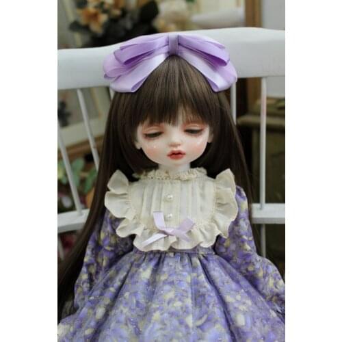 BJD Doll dress 1-3 1-4 1-6 size vintage flower dress blue and headband doll accessories