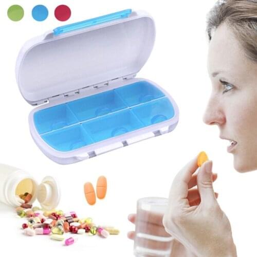 Portable Pill Case Storage Box Vitamin Divider 6 Compartments Container Travel Medicine Organizer TK-ing