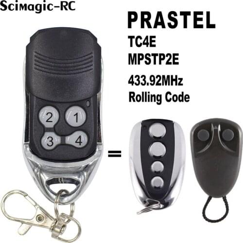 PRASTEL Garage Remote Control Compatible TC4E MPSTP2E Gate Door Opener 433.92MHz Rolling Code Transmitter