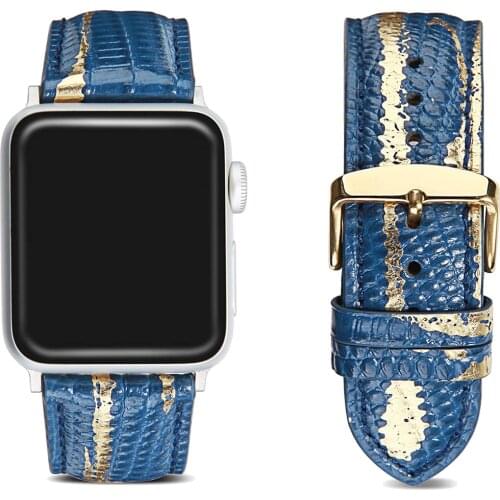 Leather Band for Apple Watch Strap SE 6 5 40mm 44mm Bronzing Genuine Bracelet for IWatch Series 6 4 3 38mm 42mm Belt Watchband