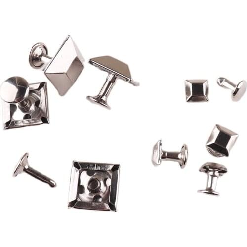 100sets silver Double Cap Rivets Stud Collision Nail Spike Bag Belt Shoes Garment and Metal Tool For DIY Leather craft