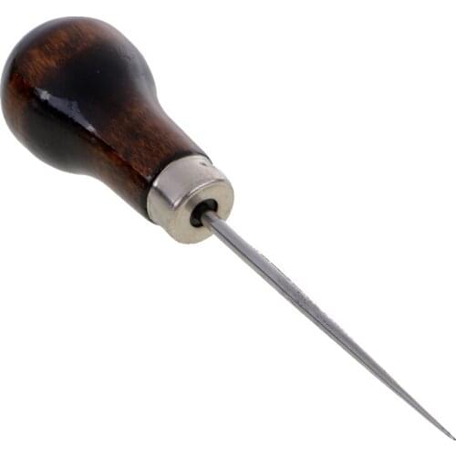 Wooden Handle Sewing Awl Patchwork Sewing Leather Craft Supplies 11.5cm