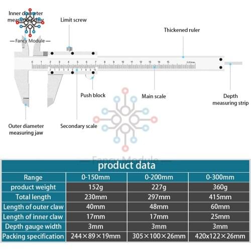 6" 0-150mm 0.02mm Vernier Caliper Metal Calipers Gauge Micrometer Measuring Tools