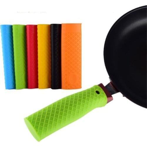 200 Pcs Silicone Pot Pan Handle Saucepan Holder Sleeve Heat Resistant Potholder Cookware Parts Kitchen Tools Wholesale
