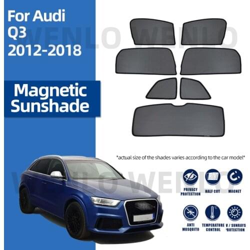 For Audi Q3 2012-2018 Front Windshield Car Sunshade Side Window Blind Sun Shade Magnetic Visor Door Mesh Curtains Sunshield Net