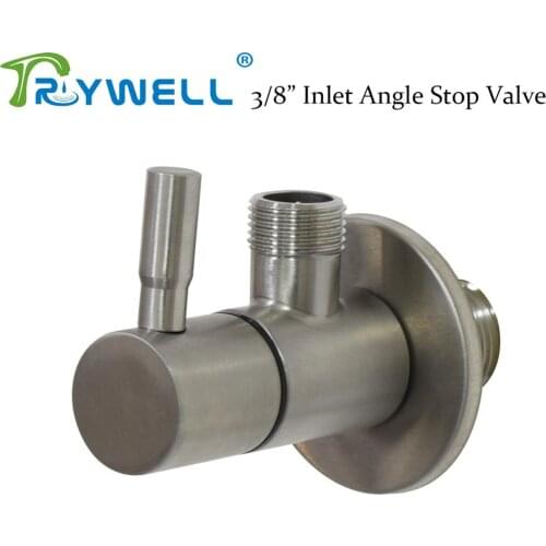 Trywell Faucet Angle Stop Valve Quater Turn 3/8” Stainless Steel for Kitchen Bathroom Toilets