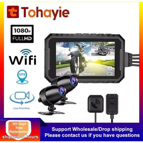 1080P HD Motorcycle DVR Camera With GPS Wifi G-Sensor Hidden Night Vision Dash Cam 150° Wide Angle Waterproof Video Recorder