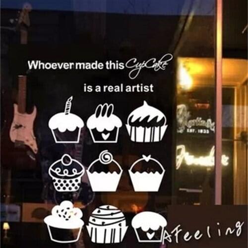 Bake cake bread store shop service sign label banner window wall sign sticker wall sticker store sticker