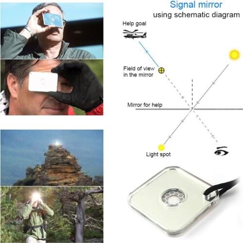 Practical Adventure Mirror Outdoor Emergency Survival Reflective Signal Mirror Hiking Camping First Aid Supplies Survival Tool
