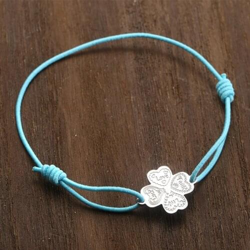 2018 Four Heart Love Charm Bracelets & Bangles Gold Bracelets For Women DIY Pulsera Rope chain Luck Letter Bracelets Jewellery