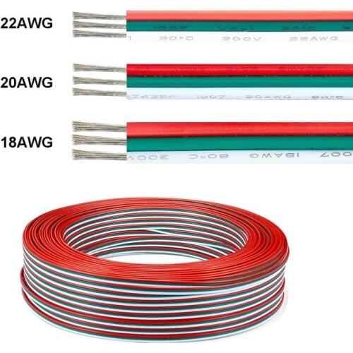 500m 3 Pin Electric Cable 0.3mm Tinned Copper Wire WS2811 LED Strip Extension Cable For SM JST Connector WS2812B Pixel Light
