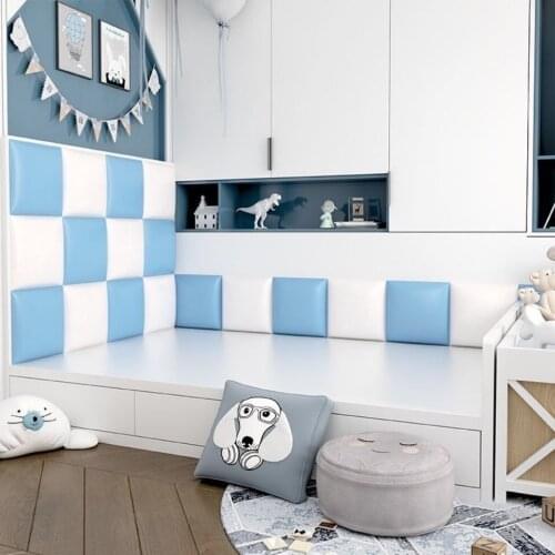 Bed Headboards 3D Wall Stickers Anti-Collision Tatami Kids Bedroom Decor Self-Adhesive Front Panels Home Decoration Aesthetic