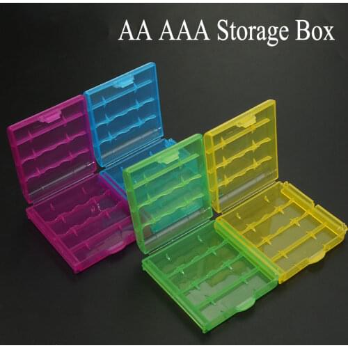 5PCS Colorful Plastic Case Holder Storage Box Cover for 10440 14500 AA AAA Battery Box Container Bag Case Organizer Box Case