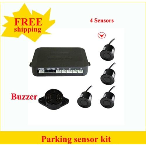 Promotion 4 Sensors 22mm Buzzer Parking Sensor Kit Car Reverse Backup Radar Monitor System 12V 7 Colors Free Shipping