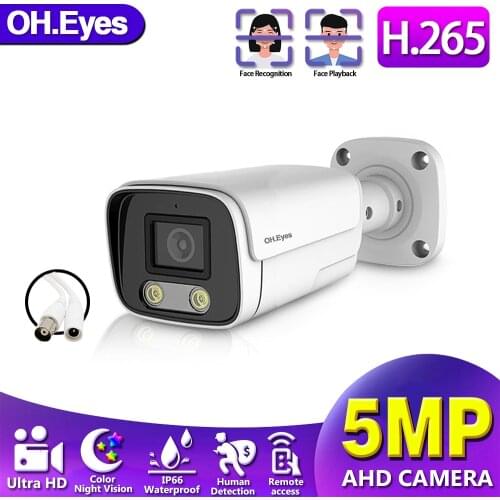 CCTV Analog Video Surveillance Camera 5MP Outdoor Waterproof Color Night Vision AHD Bullet Security Camera BNC ONVIF H.265