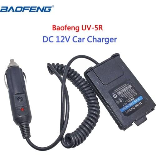 BAOFENG UV-5R 12V Car Charger Battery Eliminator Adapter For Walkie Talkie UV5R UV-5RE UV-8HX UV-5RA UV-5RC