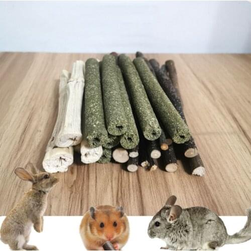 Hamster Rabbit Teeth Grinding Natural Wooden Tree Stick Minerals Molar Chew Toys Pet Supplies