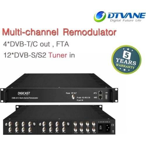 DMB-2412 Digital Hotel TV 4 CAM to DVB-C DVB-T Modular Headend DVB-S S2 Sat COFDM Transmodular