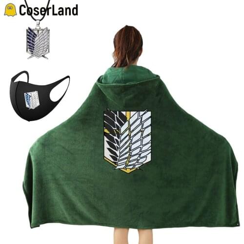 Aot Flannel Blanket Attack on Titan Sasha Braus Levi Ackerman Cosplay Blanket Shingeki No Kyojin Mikasa Cloak Cape Anime Blanket