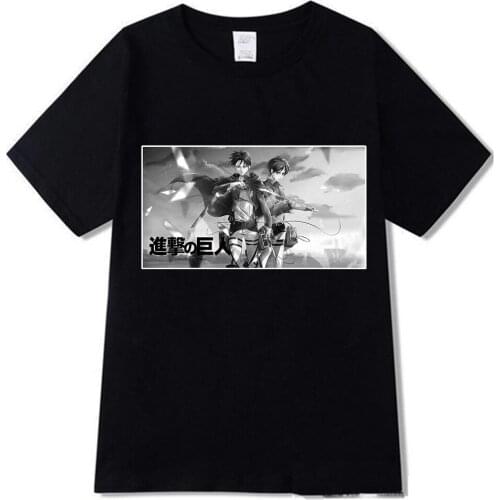 Anime Attack on Titan T Shirt Summer Mens Cartoon Top Hip-hop Casual Street Short Sleeve