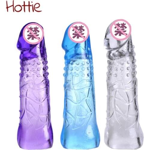 Hottie Silicone Reusable Condoms Delay Cock Enlargement Penis Rings Extender Extension Sleeves Cock Rings Adult Sex Toys For Sex