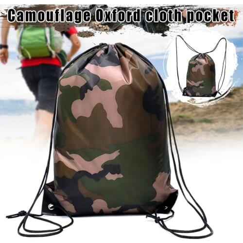 Camouflage Backpack Drawstring Gym Bag Travel Sport Outdoor Bag Lightweight Almacenamiento Y Organización