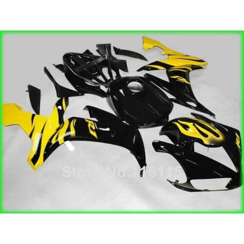 MOTOMARTS perfect fit for YAMAHA YZF R1 2004 2005 2006 yellow black fairings set R1 04 05 06 fairing kit 3296 Full injection