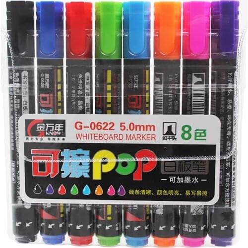 KNOW POP Art Marker 8 Colors/Set 5 mm Repeated Filling Ink Marker Set Best For Manga Poster Advertising Supplies