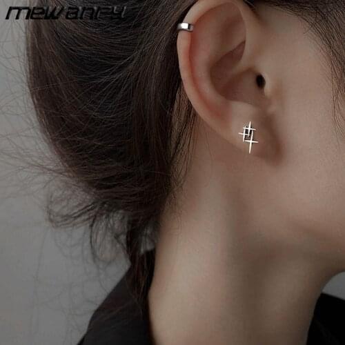 Mewanry 925 Sterling Silver Stars Stud Earrings for Women Summer New Trend Fashion Simple Fine Jewelry Girls Gifts