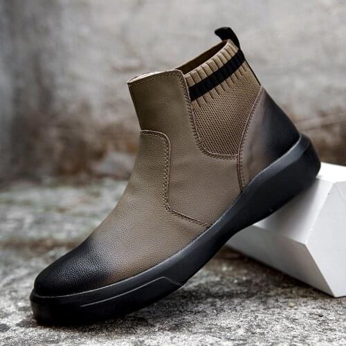 Martin boots mens British high top oversized mens shoes casual trend Chelsea work wear Korean boots