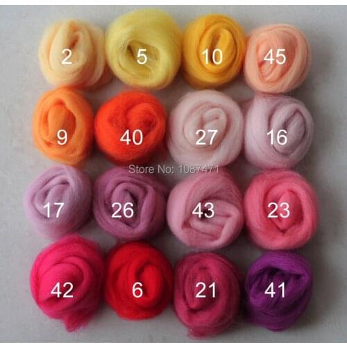 Home decor needlework Handmade wool felt poke fun diy material to statehood wool set kit red 10 (100g per pack)Free shipping