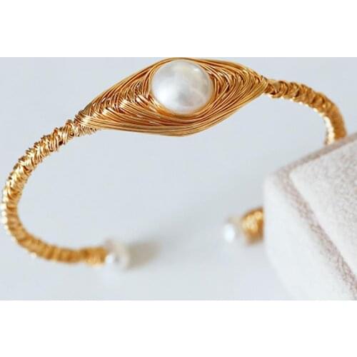 2019 Fashion New Natural Stone Fresh Water Baroque Pearl Bracelets For Women Adjustable Bracelets & Bangle Jewelry Bransoletka