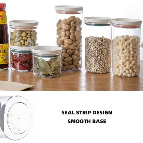 Portable Sealed Ring Bottles Kitchen Storage Box Transparent Food Canister Keep Fresh New Clear Container 250/350/550/700ML