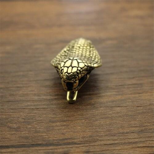 Personality Retro Handmade Pure Snake Copper Belt Buckle Pure Copper Keychain Cloth Clamp Brass Accessories Gift EDC