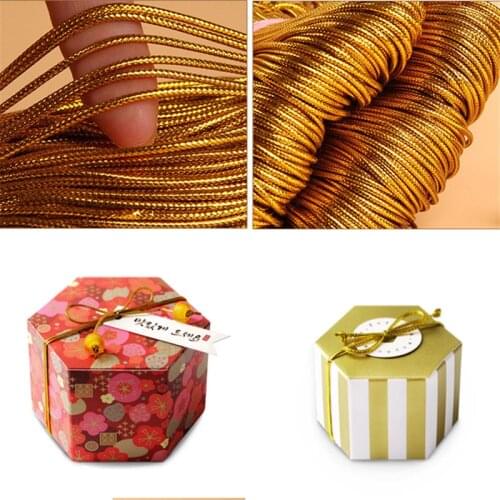 10meters High Quality Gold Elastic Rope Twine Ribbon Wedding Gift Packing Decoration Rope Handmade Craft String Party Supply