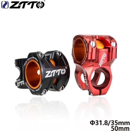 ZTTO MTB Bike 0 Degree Stem DH AM Enduro Stem 35/50mm Length Mountain Bicycle Stem 28.6 steerer CNC For 35mm/31.8mm Handlebar
