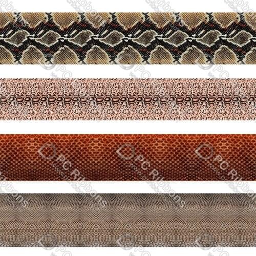 Snakeskin pattern printed grosgrain ribbon fold over elastic printing ribbons DIY hair accessories band 50 yards