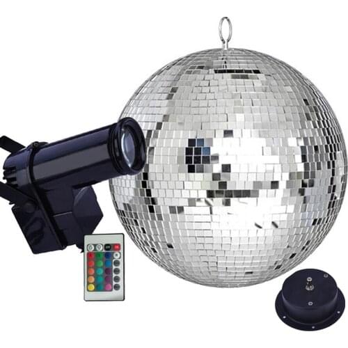 D15/20/30CM Remote Control Reflective Glass Mirror Disco Ball Light With 10W RGB Beam Pinspot Lamps Wedding Party DJ Stage Light