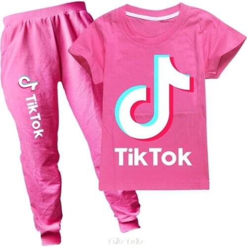 Tik Tok Boys Clothing Sets Spring Summer Cotton T Shirt+Pants Kids Clothes Suit High-quality Clothing Set For 2-16 Years