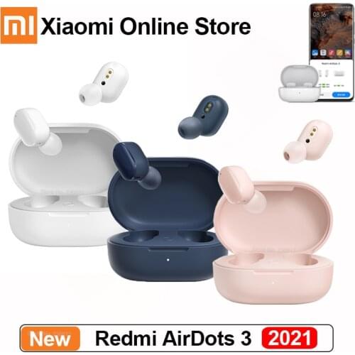 In Stock Xiaomi Redmi AirDots 3 TWS In-Ear Earphones Bluetooth 5.2 aptX Adaptive Stereo Bass With Mic Handsfree Wireless Earbuds