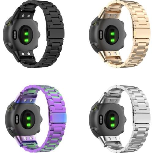 Universal Replacement Stainless Steel Metal Strap Watch Band for Garmin Forerunner 45 45S Swim 2 Smartwatch Bracelet