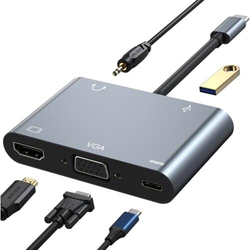 USB Hub Type C To HDMI-compatible 4K Support Samsung Dex Mode USB C 3.0 Dock with PD AV VGA for MacBook Air Pro Xiaomi