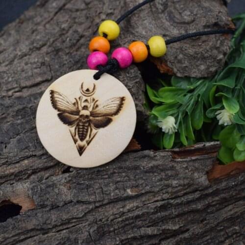 Pattern customization wood butterfly necklace Unique DIY colorful beads Necklace jewelry for women