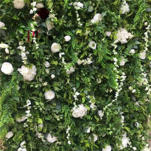 SPR White Decorative Backdrop Ceiling Panel Indoor Colorful Artificial Faux Flower Wall for Event Decoration