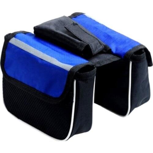 Bicycle Rainproof Front Frame Tube Bag Bike Double Saddle Shape Bag Mountain Bike Cycling Accessories Large Capacity Cycling Bag