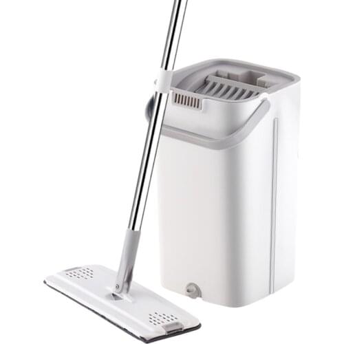 Magic Cleaning Mops Free Hand Spin Cleaning Microfiber Mop With Bucket Flat Squeeze Spray Mop Home Kitchen Floor Clean Tools