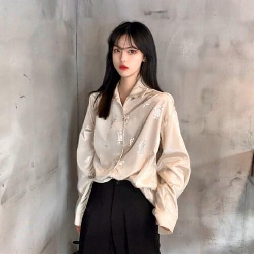 XEJ Korean Fashion Chiffon Blouse for Women Spring 2021 Womens Clothing Vintage White Top Long Sleeve Top Women Plus Sizes