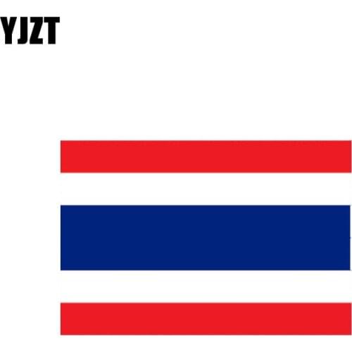 YJZT 11.5CM*7.6CM Creative Thailand Flag Car Sticker Funny Reflective Decal 6-0973