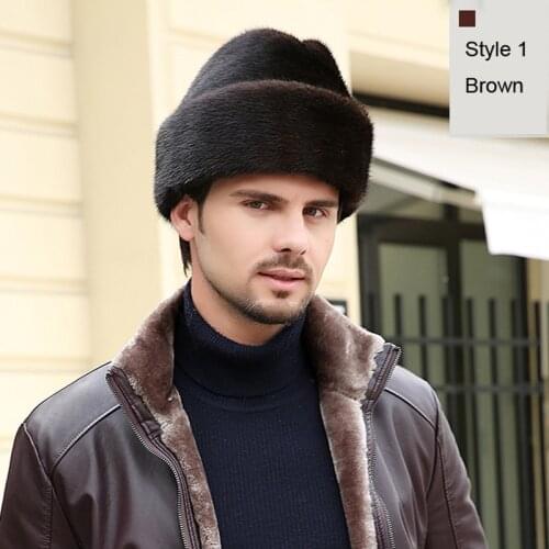 Svadilfari Wholesale New 2018 Warm Winter Men Women Real Mink Fur Cap Trapper Leather Hunting Hat Casual Solid Ushanka